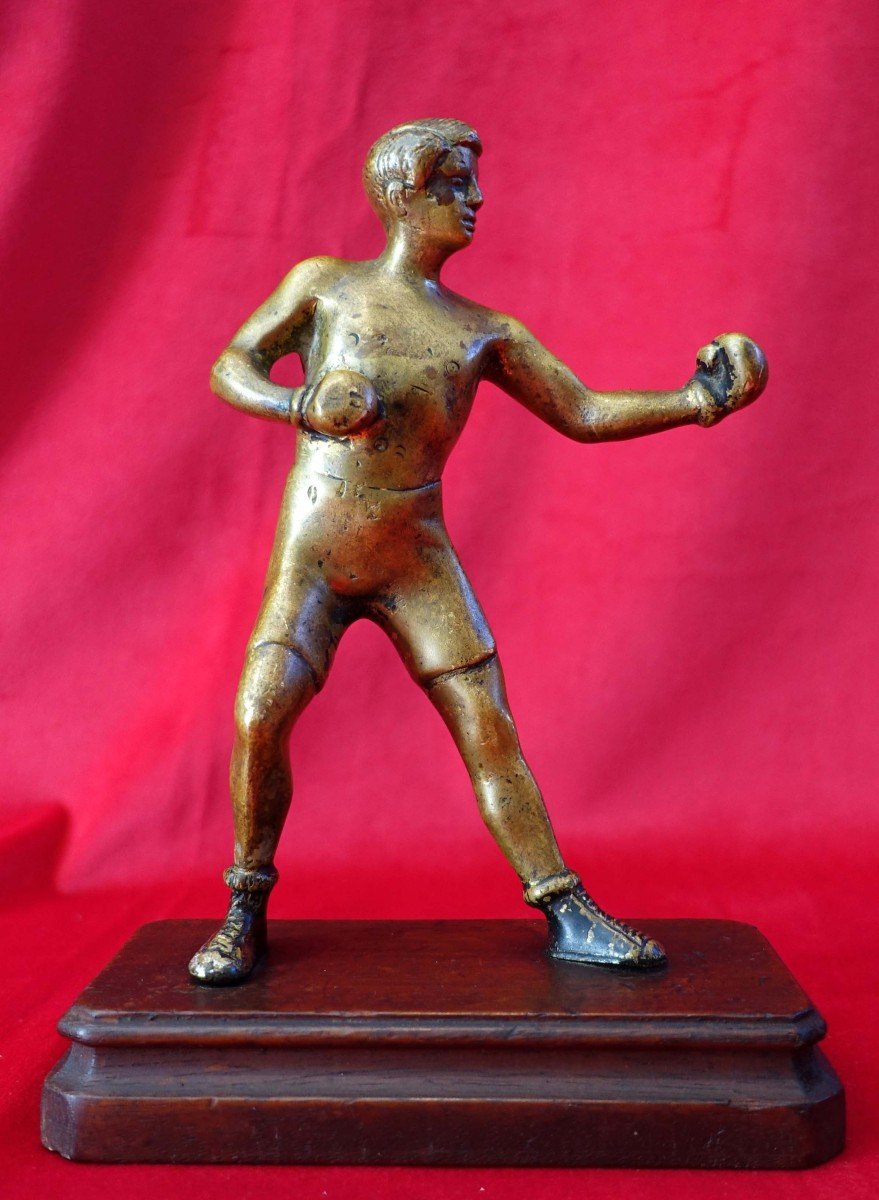 Le Boxeur - Vers 1900 - Petit Bronze Artisanal --photo-2