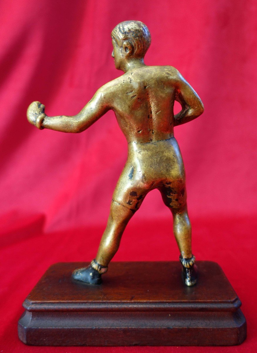 Le Boxeur - Vers 1900 - Petit Bronze Artisanal --photo-3