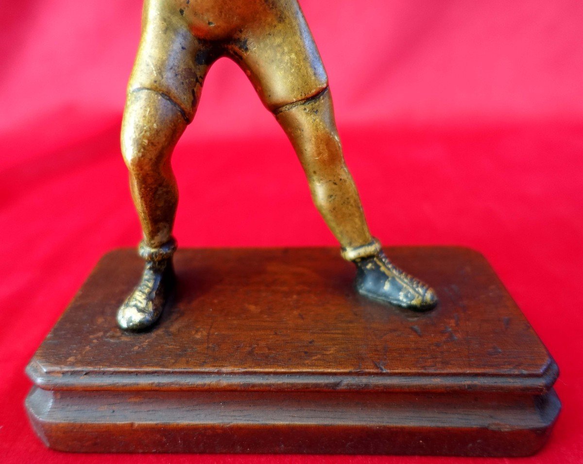 Le Boxeur - Vers 1900 - Petit Bronze Artisanal --photo-2