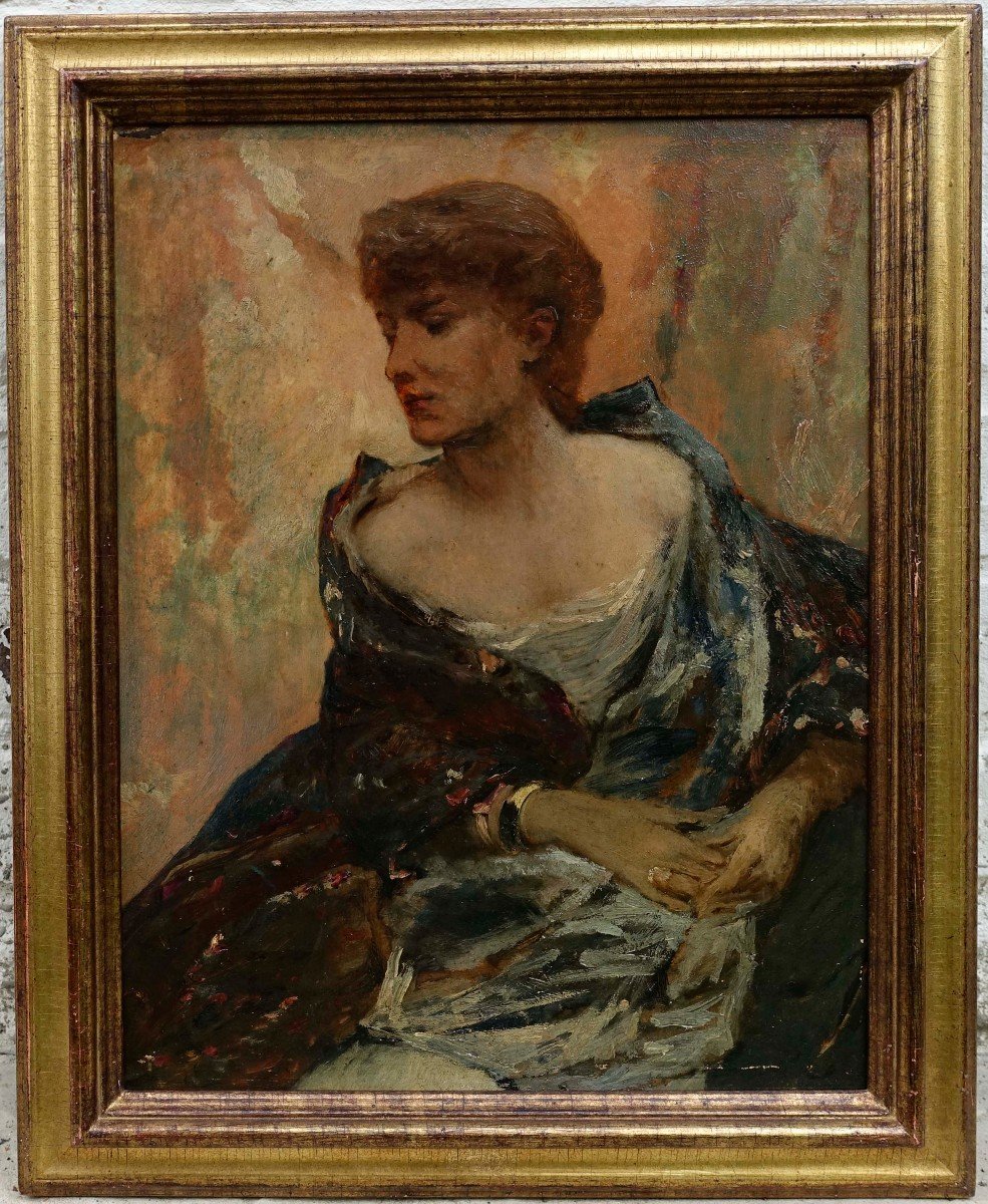 Pensive 1890 -  Peintre à Identifier -