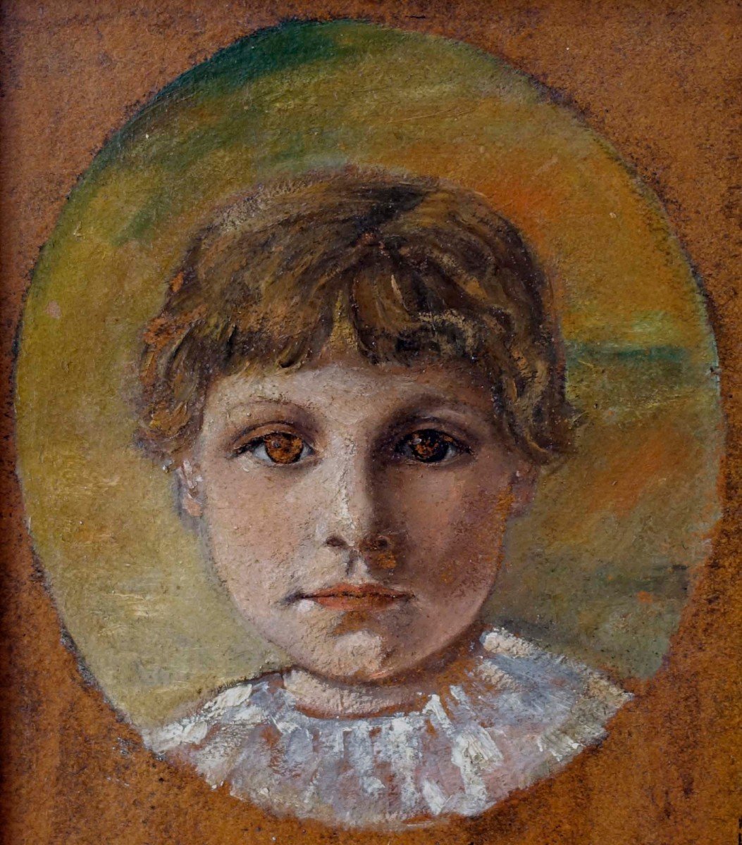 Portrait d'Enfant 1890 - Peintre à Identifier --photo-3