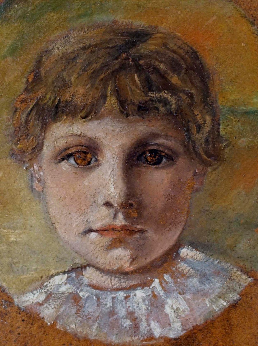 Portrait d'Enfant 1890 - Peintre à Identifier --photo-4