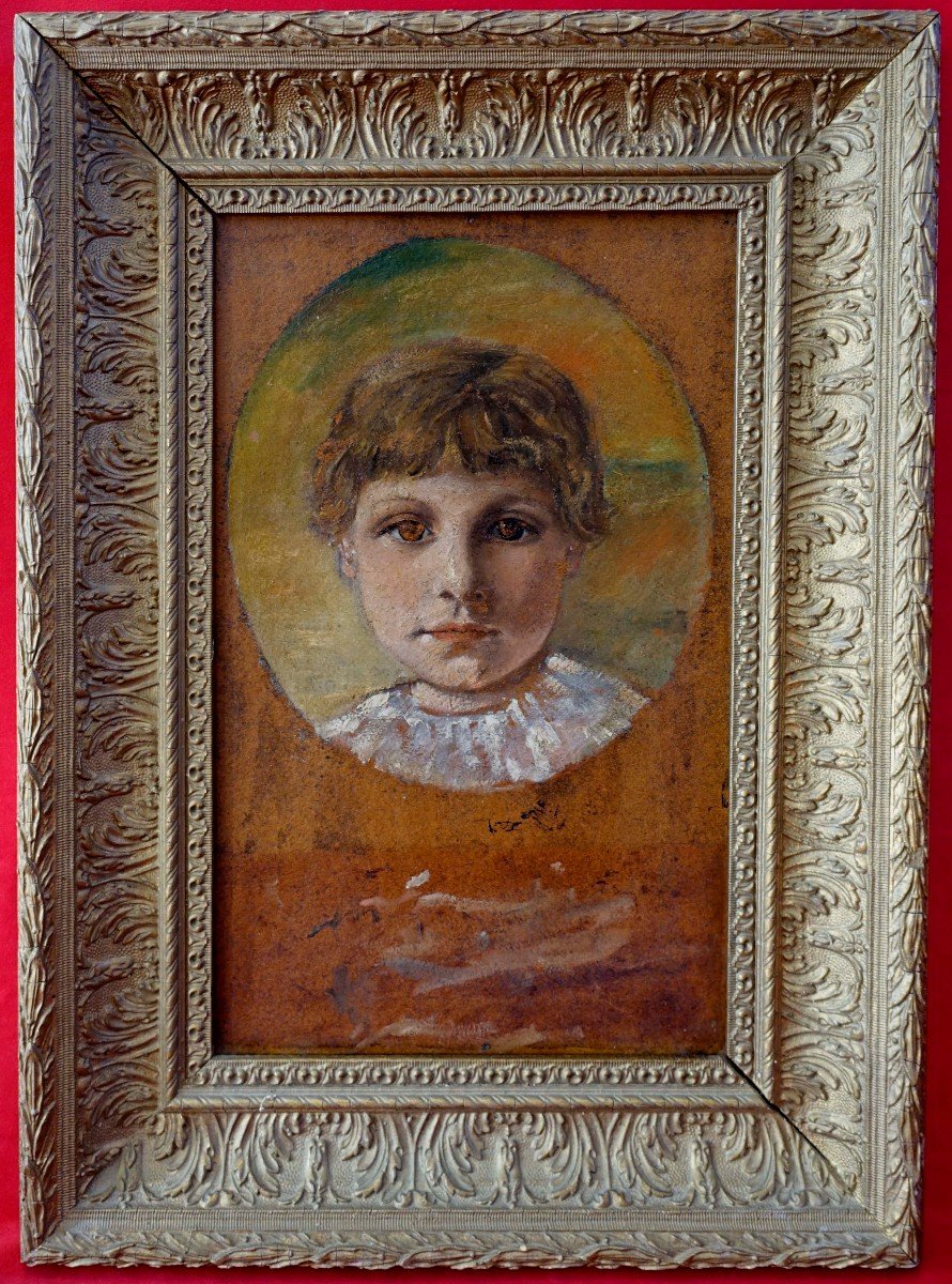 Portrait d'Enfant 1890 - Peintre à Identifier -