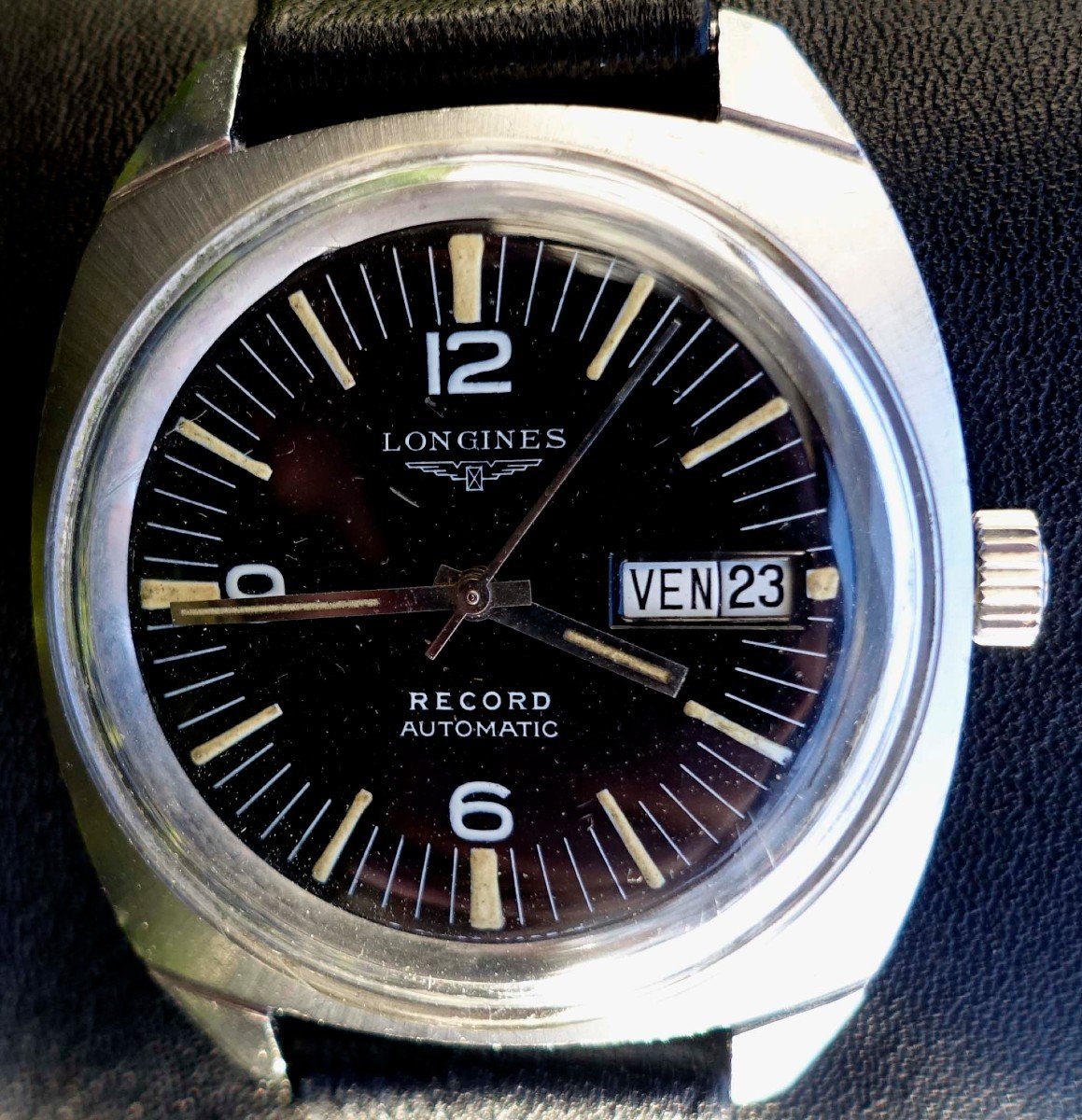 Longines Record 1970 - Automatic - Day Date - Rare Dial - -photo-1