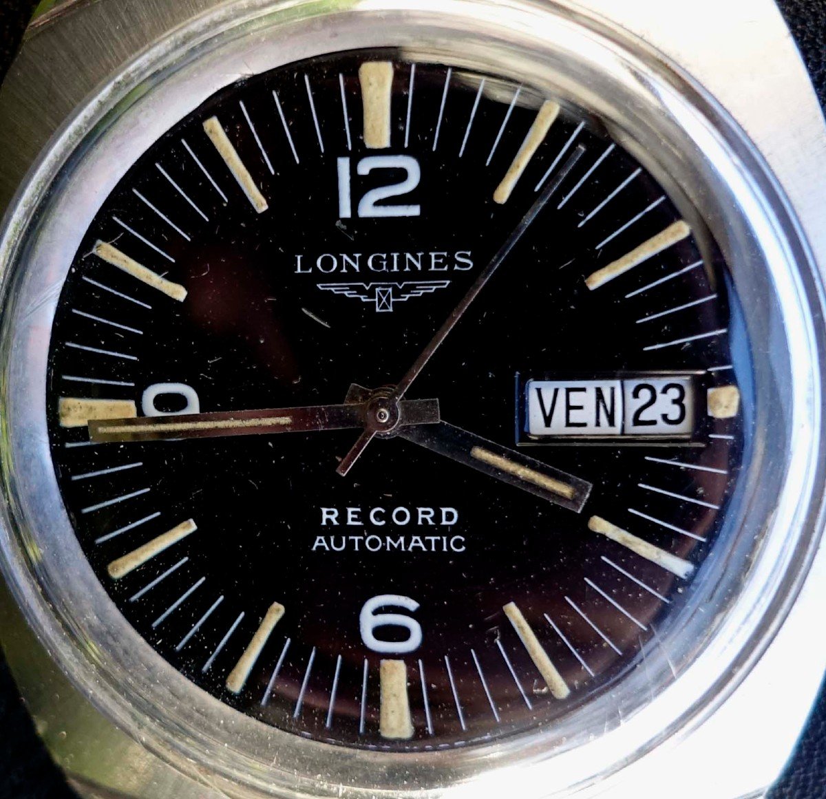 Longines Record 1970 - Automatic - Day Date - Rare Dial - -photo-2