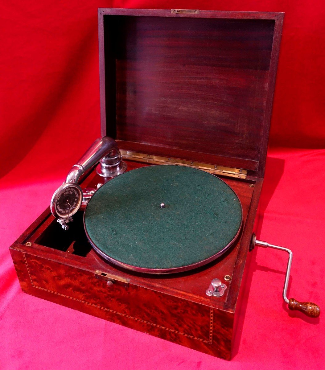 Small Phono Magnifying Glass And Marquetry - 1920 - Unique Piece - -photo-2