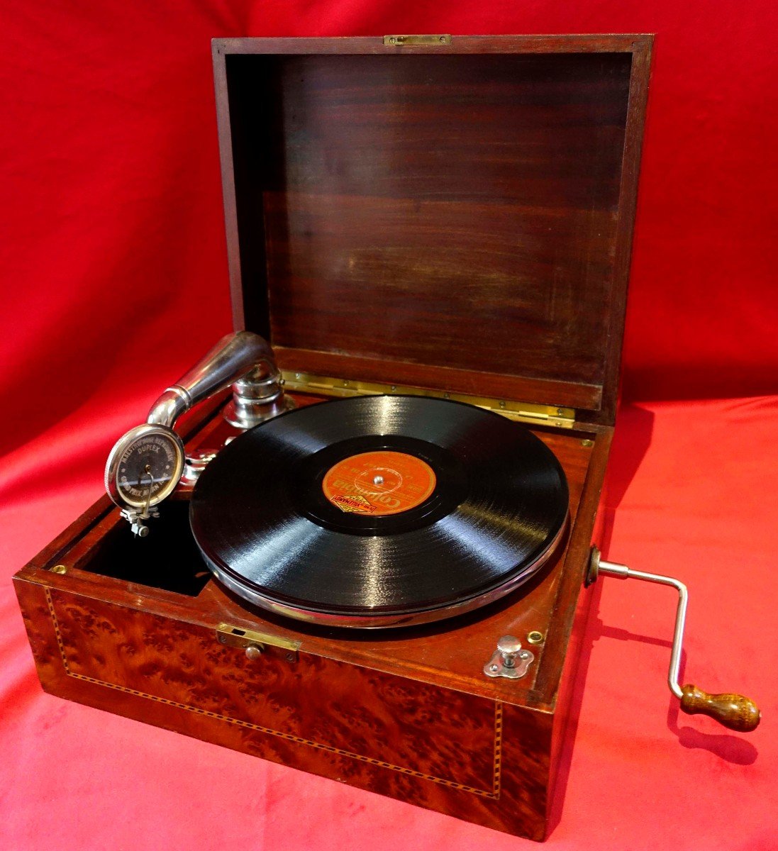 Small Phono Magnifying Glass And Marquetry - 1920 - Unique Piece - -photo-4