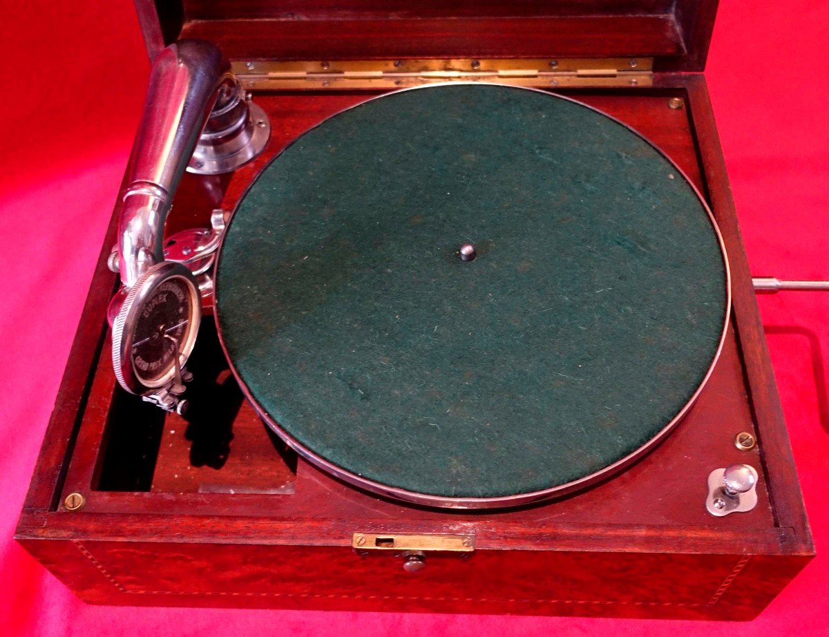 Small Phono Magnifying Glass And Marquetry - 1920 - Unique Piece - -photo-6