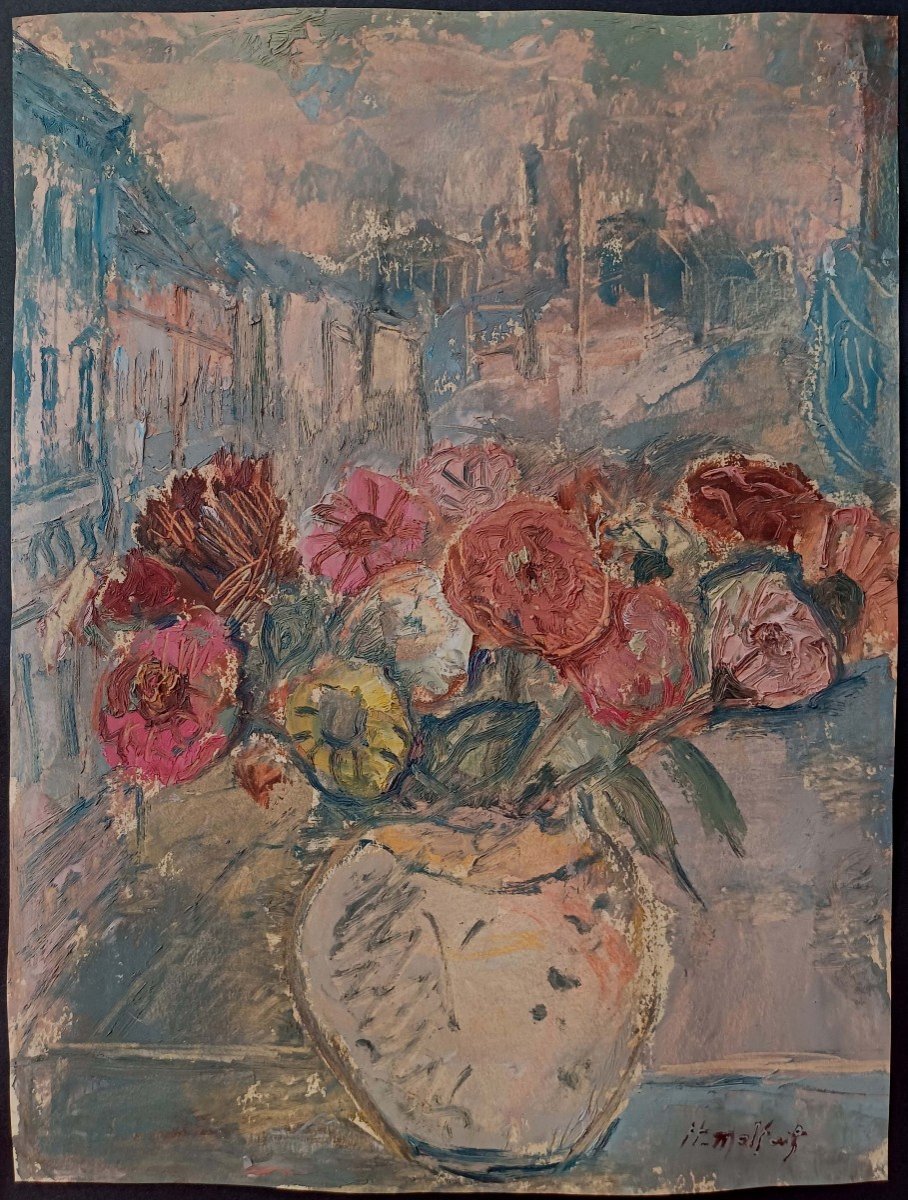 Hubert Malfait (1898-1971) - Fleurs &agrave; la Fen&ecirc;tre 1930 --photo-2