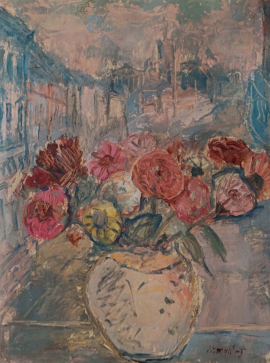 Hubert Malfait (1898-1971) - Fleurs &agrave; la Fen&ecirc;tre 1930 --photo-3