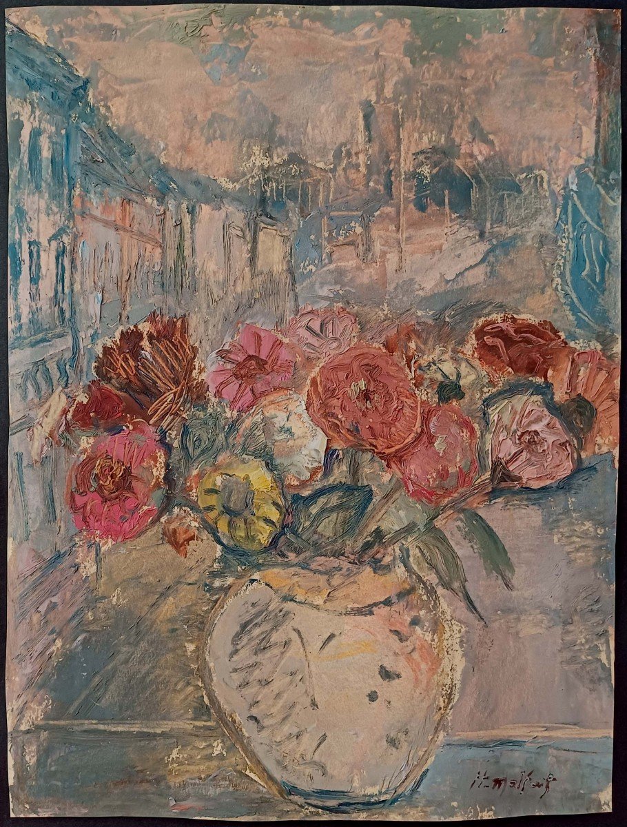 Hubert Malfait (1898-1971) - Fleurs &agrave; la Fen&ecirc;tre 1930 --photo-3