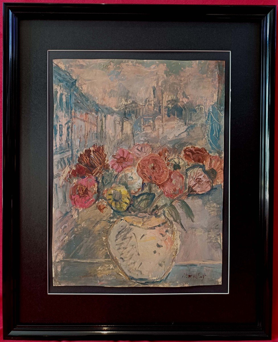 Hubert Malfait (1898-1971) - Fleurs &agrave; la Fen&ecirc;tre 1930 -