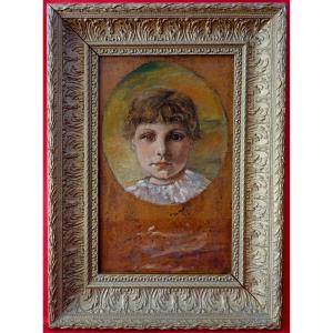 Portrait d'Enfant 1890 - Peintre à Identifier -