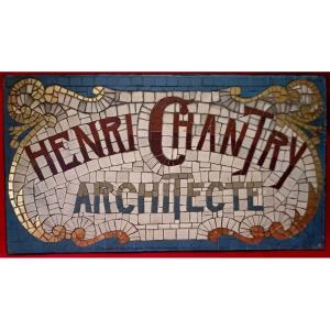 Mosaic Plaque 1900 - Henri Chantry Architect In Tournai -