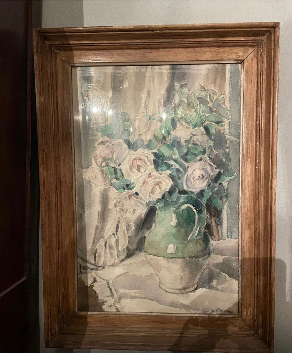 Charming Flower Painting Signed Coussans