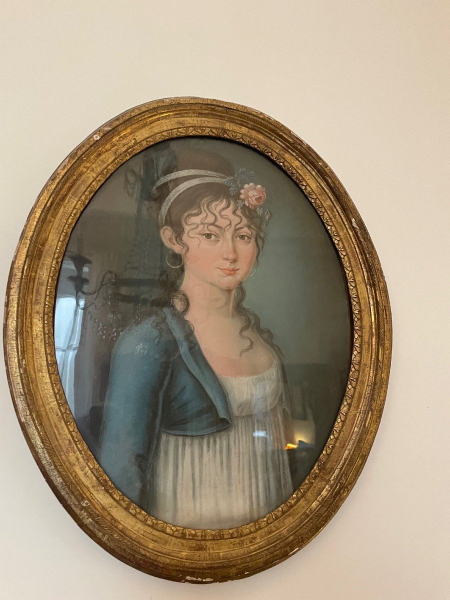 Charming Painting From The Directoire Period - Caroline Bonaparte-photo-2