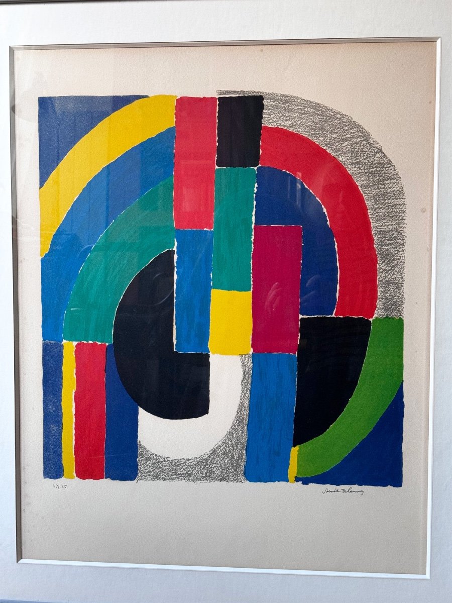 Sonia Delaunay (1885-1979) The Black Sun Lithograph Signed And Justified By The Artist 47/12