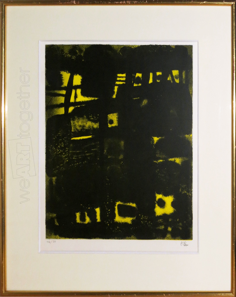 Maurice Esteve, Yellow And Black Night (1968) Lithograph Signed And Numbered 14/30 On Pencil