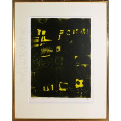 Maurice Esteve, Yellow And Black Night (1968) Lithograph Signed And Numbered 14/30 On Pencil