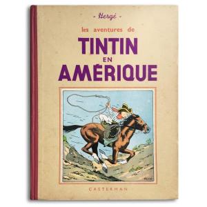 Hergé, Tintin En Amérique, Noir Et Blanc, A14 Bis, Petite Image Collée, Casterman 1941