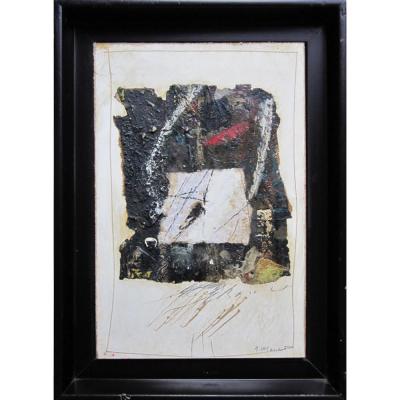 James Coignard, Abstract Composition, Mixed (oil, Chalk, Collage) Signed