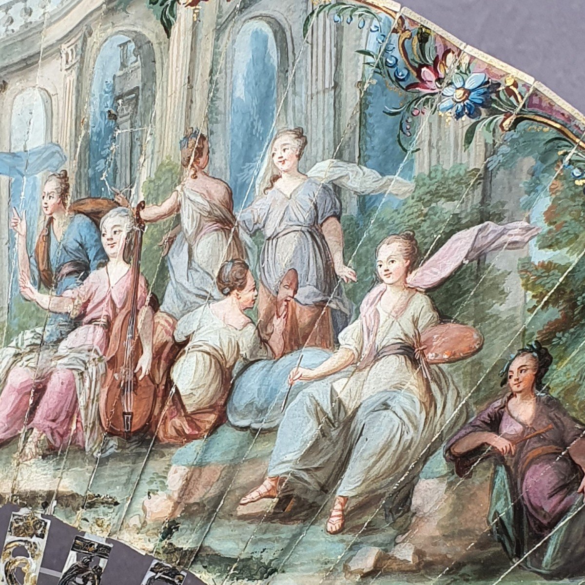 Antique Fan, Circa 1775, Mother-of-pearl And Gouache, Apollo And The Muses-photo-4