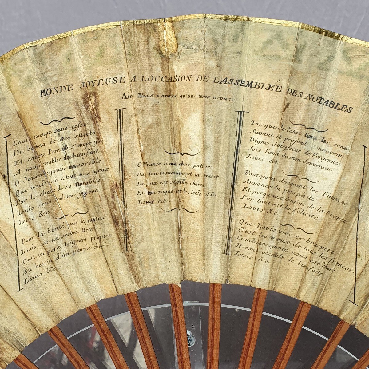 Fan “the Assembly Of Notables”, 1787, Louis XVI And The Count Of Artois…-photo-2