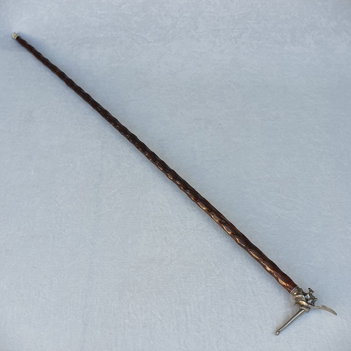 Head-breaking Cane, Robin Hood Bronze Knob, Medlar Shaft-photo-1