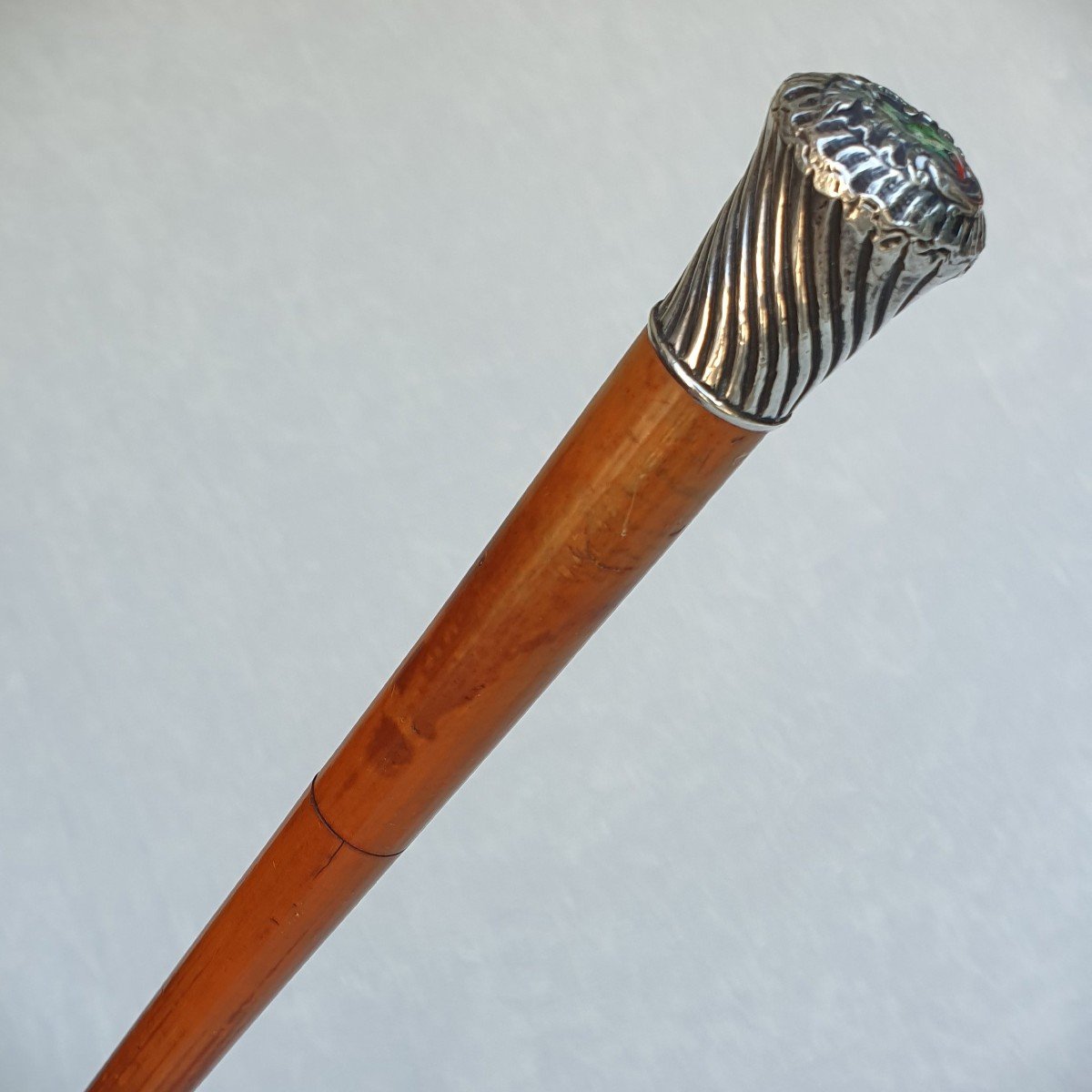 Sword Cane With Silver Pommel, Toledo Blade, Opening System Called “1/4 Turn”-photo-2