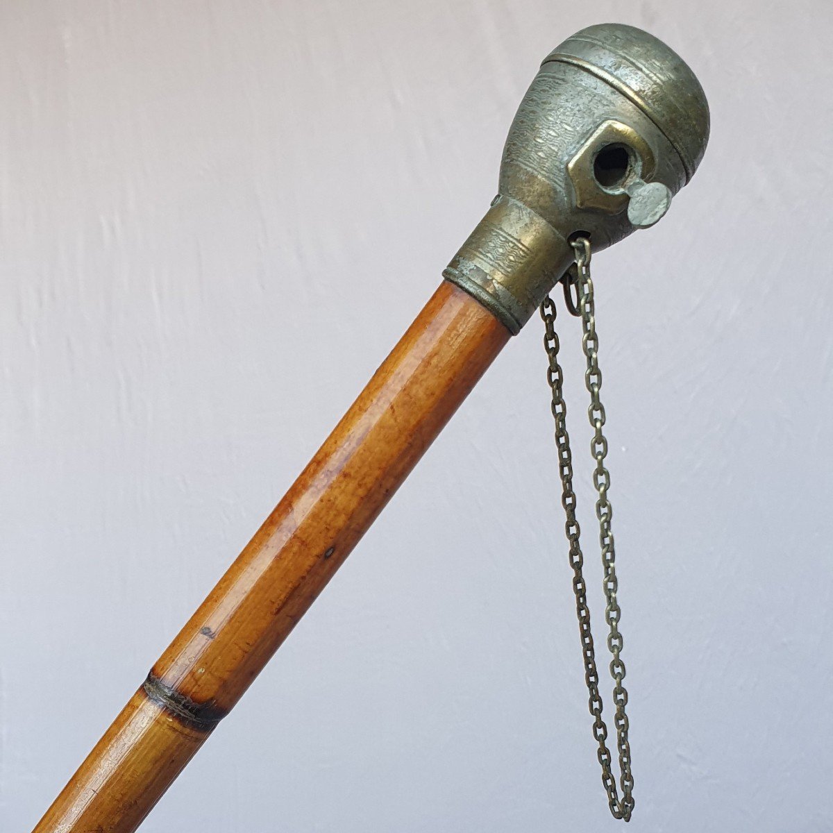 Antique Cane With “tinder Lighter” System