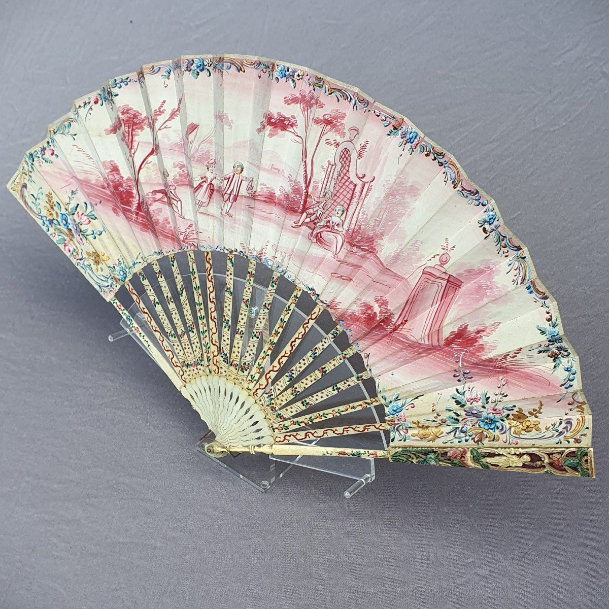 Fan, Shades Of Pink, Circa 1780 -photo-3