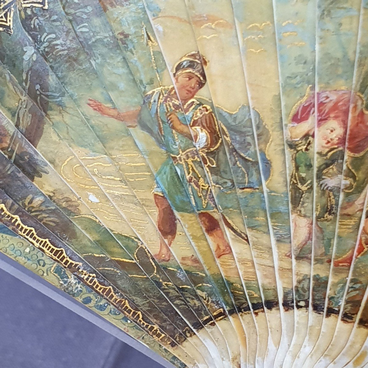 18th Century Fan, Called “vernis Martin” The Judgment Of Paris, Circa 1720-photo-3