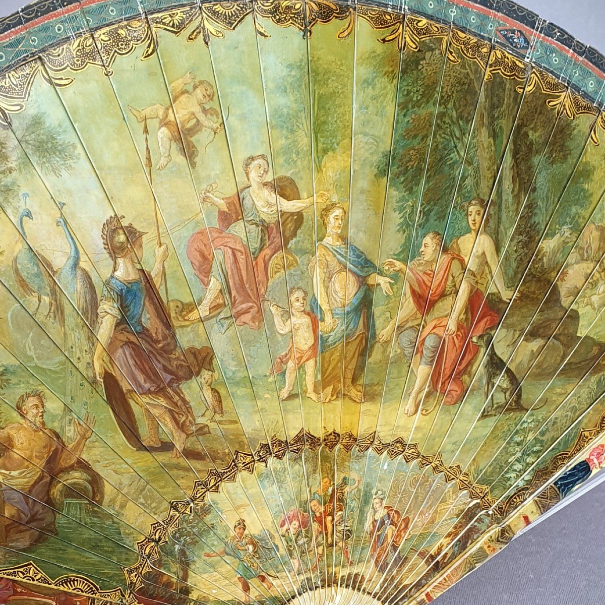 18th Century Fan, Called “vernis Martin” The Judgment Of Paris, Circa 1720-photo-4