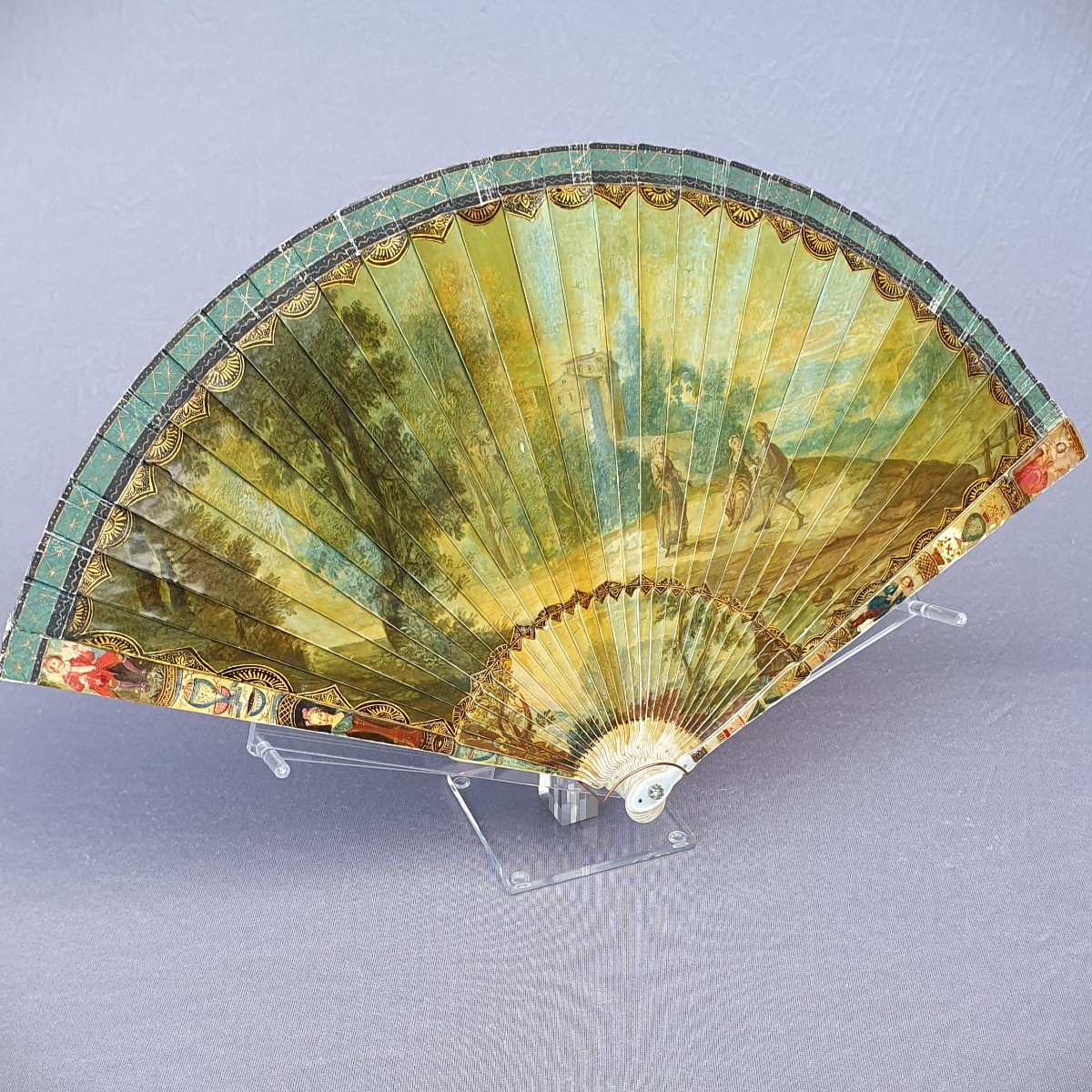 18th Century Fan, Called “vernis Martin” The Judgment Of Paris, Circa 1720-photo-5