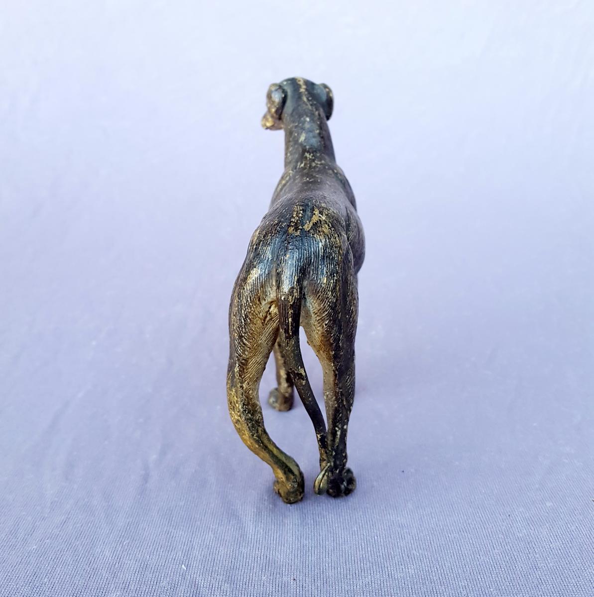 Vienna Bronze Figurine, Greyhound, Dog, Old Edition-photo-1