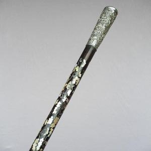 Collectible Cane With Mother-of-pearl Inlaid Barrel And Silver Pommel, Indochina 1900