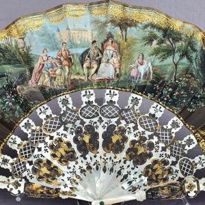 19 Th Century Fan,  Mother-of-pearl , Circa 1860