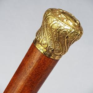 Dandy Cane With 18 Kt Gold Pommel Engraved With The Name Of Its Owner In Rochefort Am