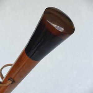 Cane With Tortoiseshell Knob, Malacca Shaft, Leather Strap