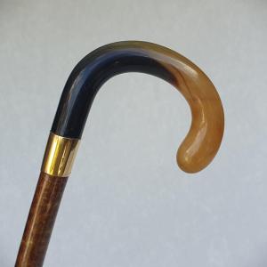 Brigg London  Cane, Horn Handle, “gold-plated” Ring, Hazelnut Shaft