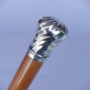 Antique Cane With "milord" Silver Knob 19th Century