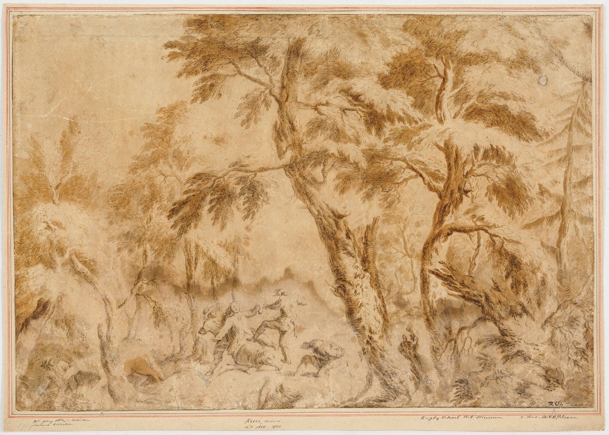 Dessin Ancien XVIIe XVIIIe Attribué à Marco Ricci (1679 - 1729) Provenance Célèbre  