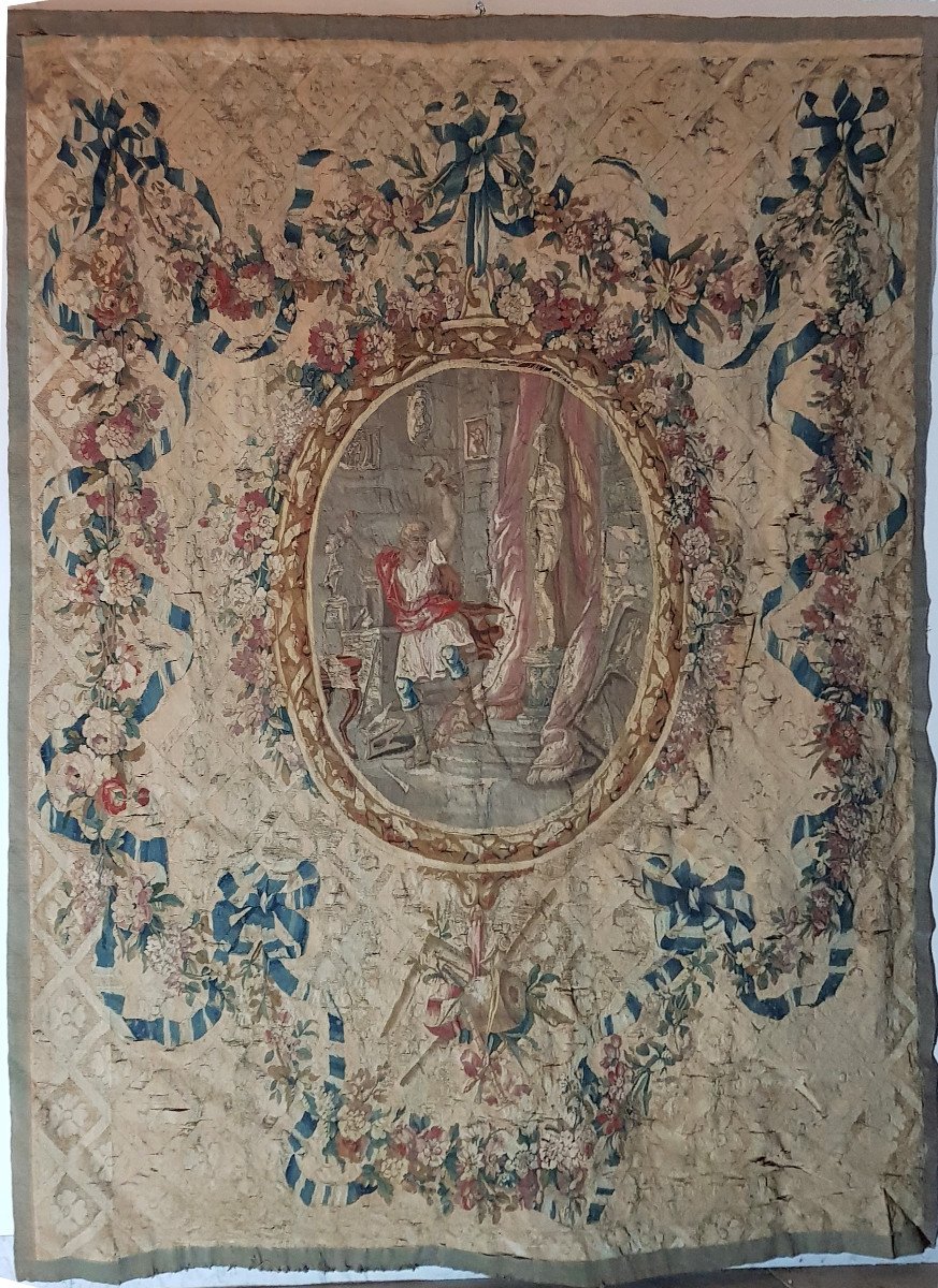 18th Century Beauvais Tapestry With Mythological Scene Of Pygmalion