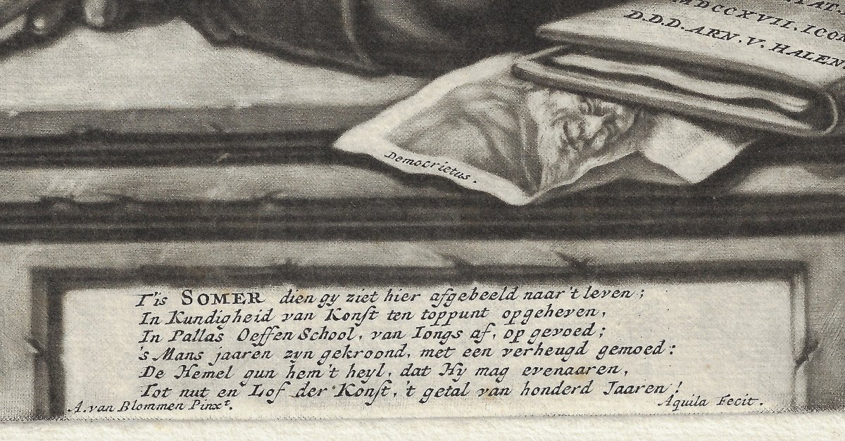 Mezzotint 18e Siècle Portrait Collectionneur Jan Pietersz Zomer (1641 - 1724) Par An Halen-photo-4