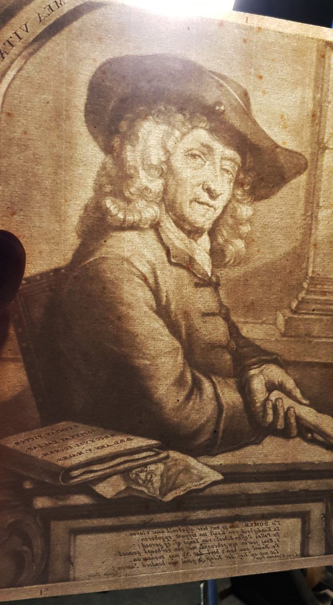 Mezzotint 18e Siècle Portrait Collectionneur Jan Pietersz Zomer (1641 - 1724) Par An Halen-photo-3