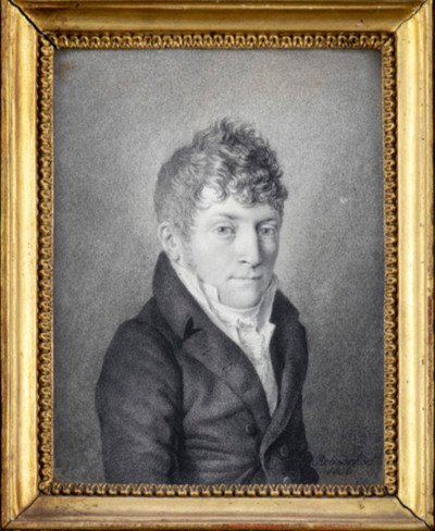 Dessin XIXe Par Albert Christoph Reindel (1784-1853)  Portrait d'Un Jeune Homme Daté 1806-photo-2