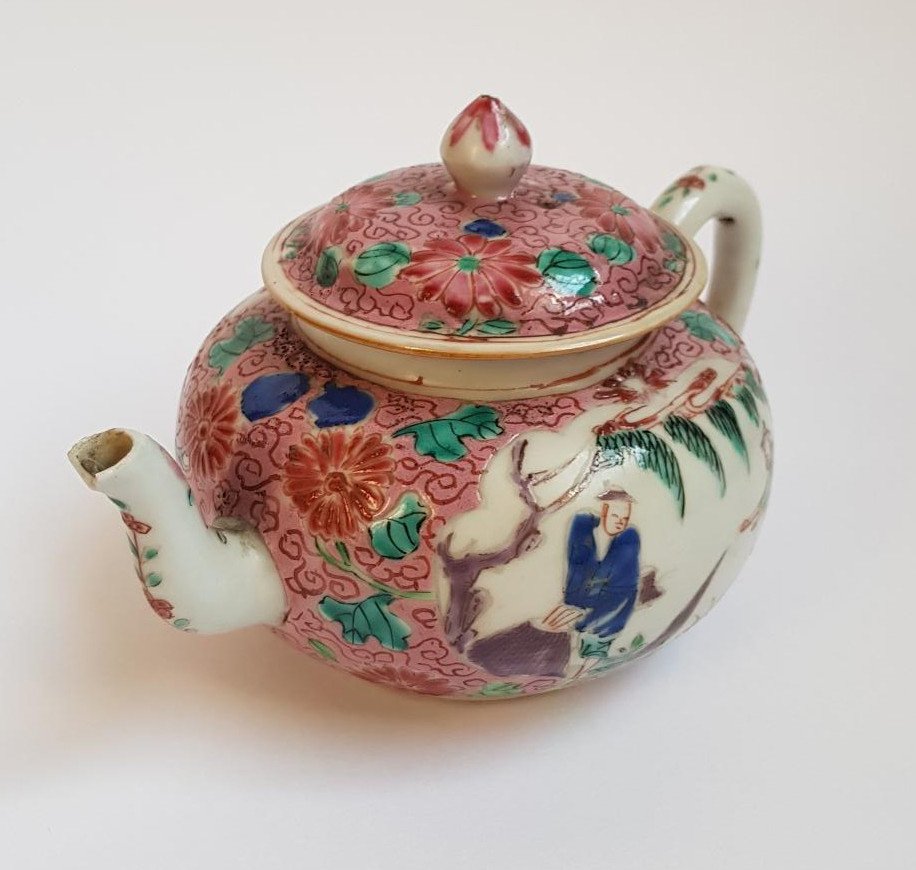 Théière En Porcelaine Chinoise Famille Rose Qianlong Du XVIIIe Siècle -photo-2