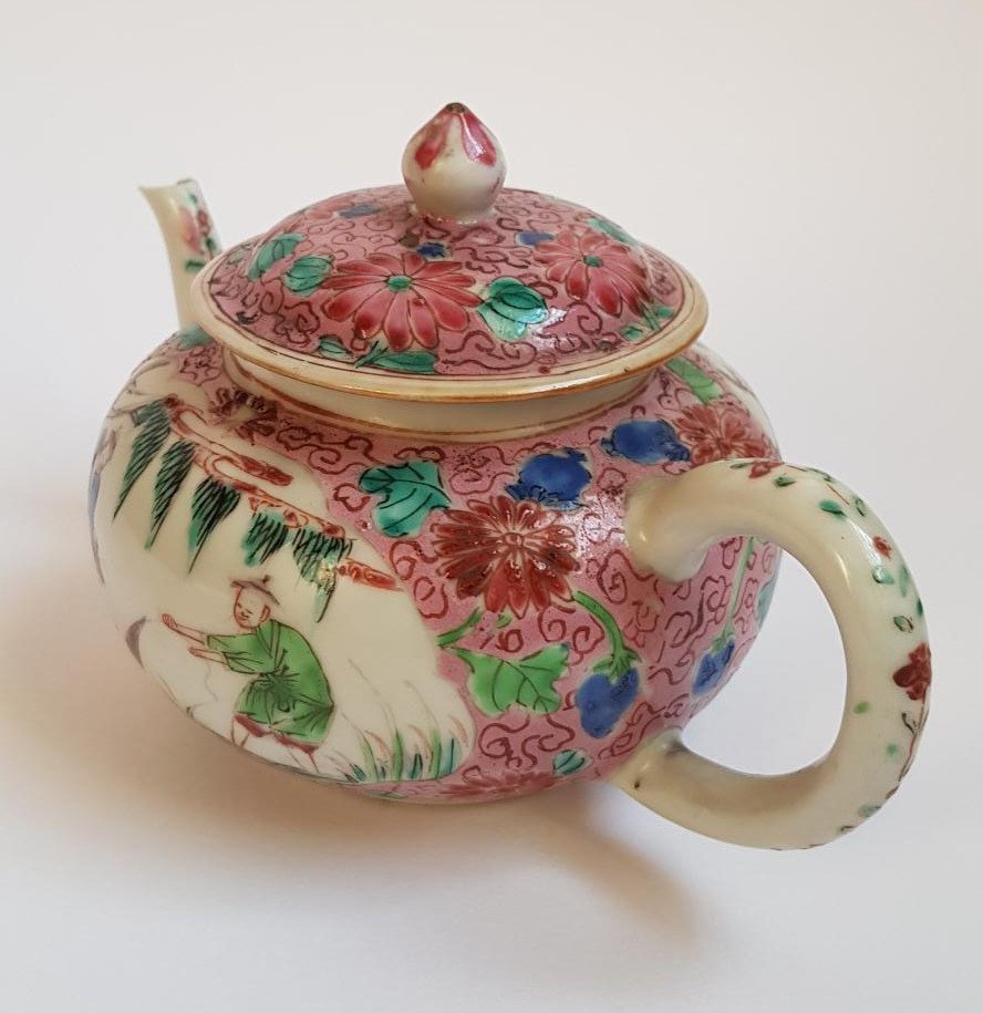 Théière En Porcelaine Chinoise Famille Rose Qianlong Du XVIIIe Siècle -photo-3