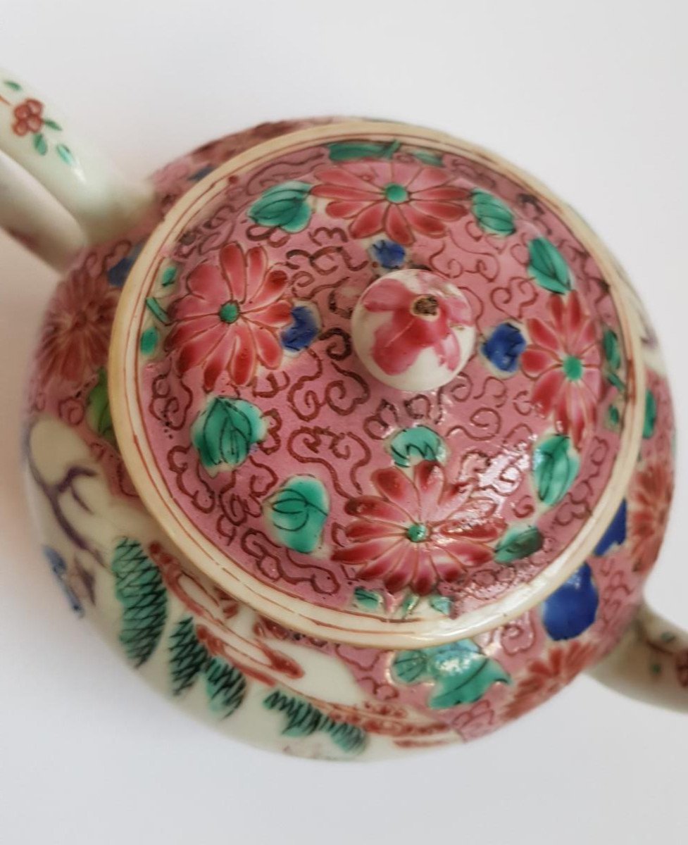 Théière En Porcelaine Chinoise Famille Rose Qianlong Du XVIIIe Siècle -photo-3