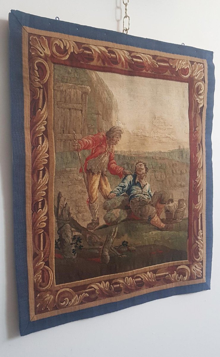 18th Century “picture” Tapestry After David Teniers 86 X 72 Cm-photo-2